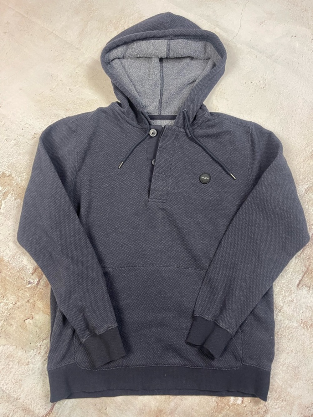 RVCA Navy Hooded Pullover Sweatshirt
